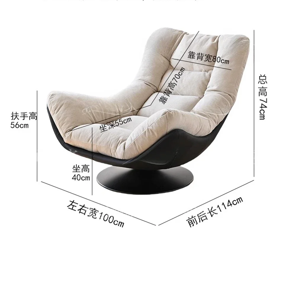 غرفة المعيشة كرسي داعم للكوع الأبيض الظهر قطني مريح كرسي بظهر للاستلقاء القراءة التأمل قطب Fauteuil صالون الديكور #5