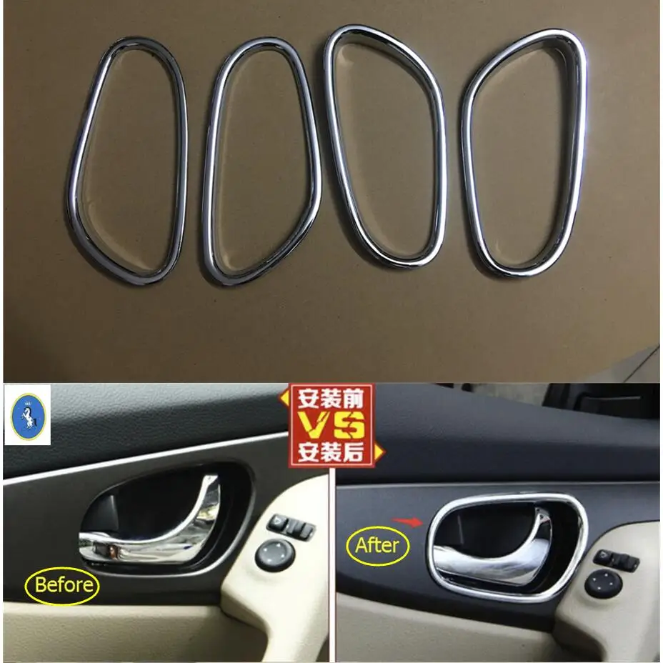 

Yimaautotrims Inner Door Handle Bowl Cover Trim Fit For Nissan Rogue X trail / X-trail T32 2017 - 2020 Auto Accessory Chrome