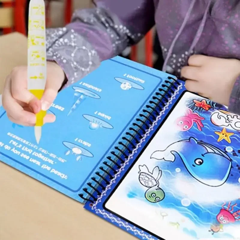 Książki do malowania wodą wielokrotnego użytku dla dzieci Przenośna edukacyjna zabawka do rysowania wzmacniająca wyobraźnię i