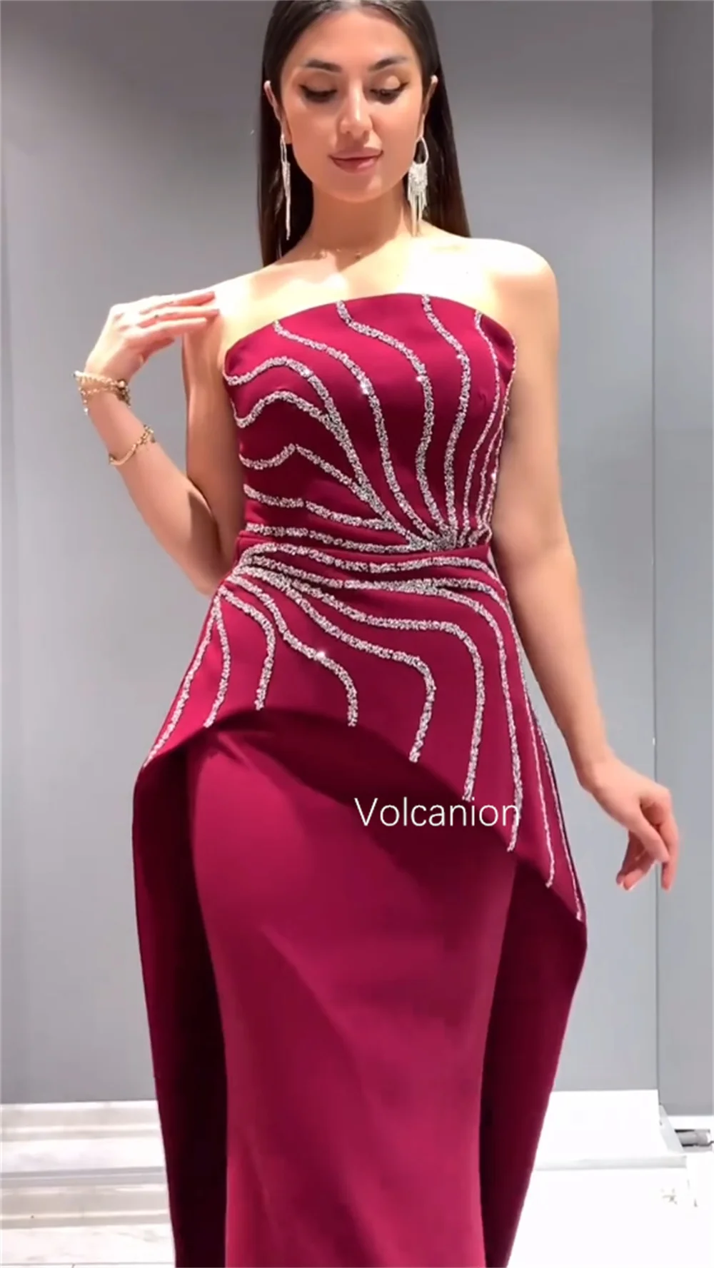 تخصيص جيرسي مطرزة الديكور حمالة ألف خط فساتين طويلة مناسبة مخصصة كلاسيكية متألقة مساء رسمي