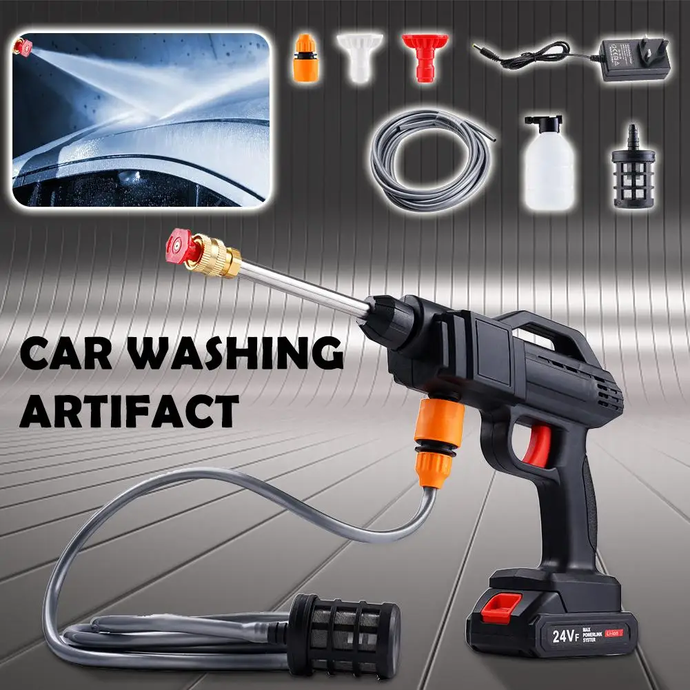 High Pressure Spray Water Gun 24V/48V Cordless Pressure Washer Portable Car Cleaner EU/US/UK/AU Plug