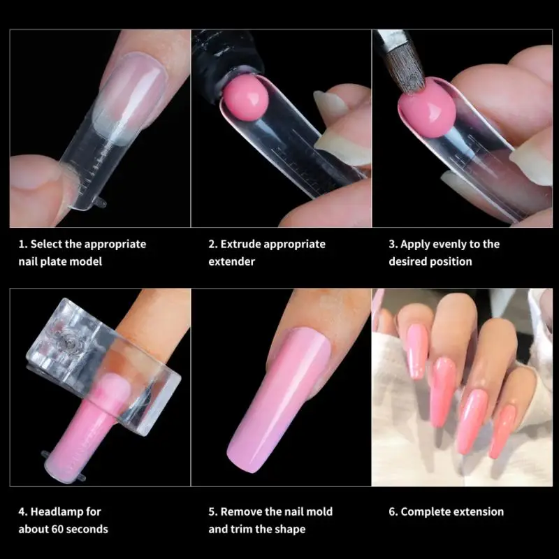 60 stücke Nagel form Set Full Cover Nagel verlängerung spitze Acryl platte bildet schnelle Gebäude formen für Poly Nagel gel