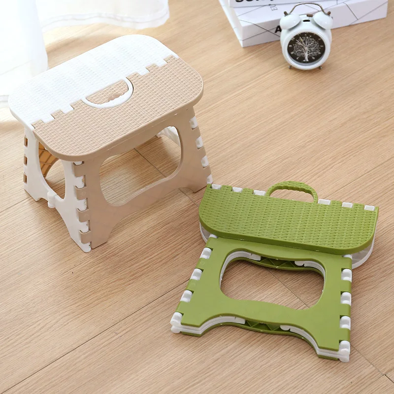 Plastic Folding Small Stool Portable Thickened Household Space-saving Outdoor Fishing Bench Chair Lightweight Shrinkage