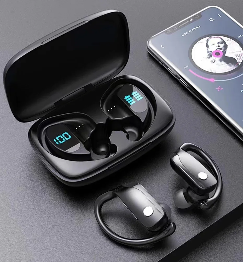 Bluetooth Wireless Headphones True Wireless Stereo Earphones Bass Earbuds Hands-free Mic Cell Phone Headset for Sport Wokout