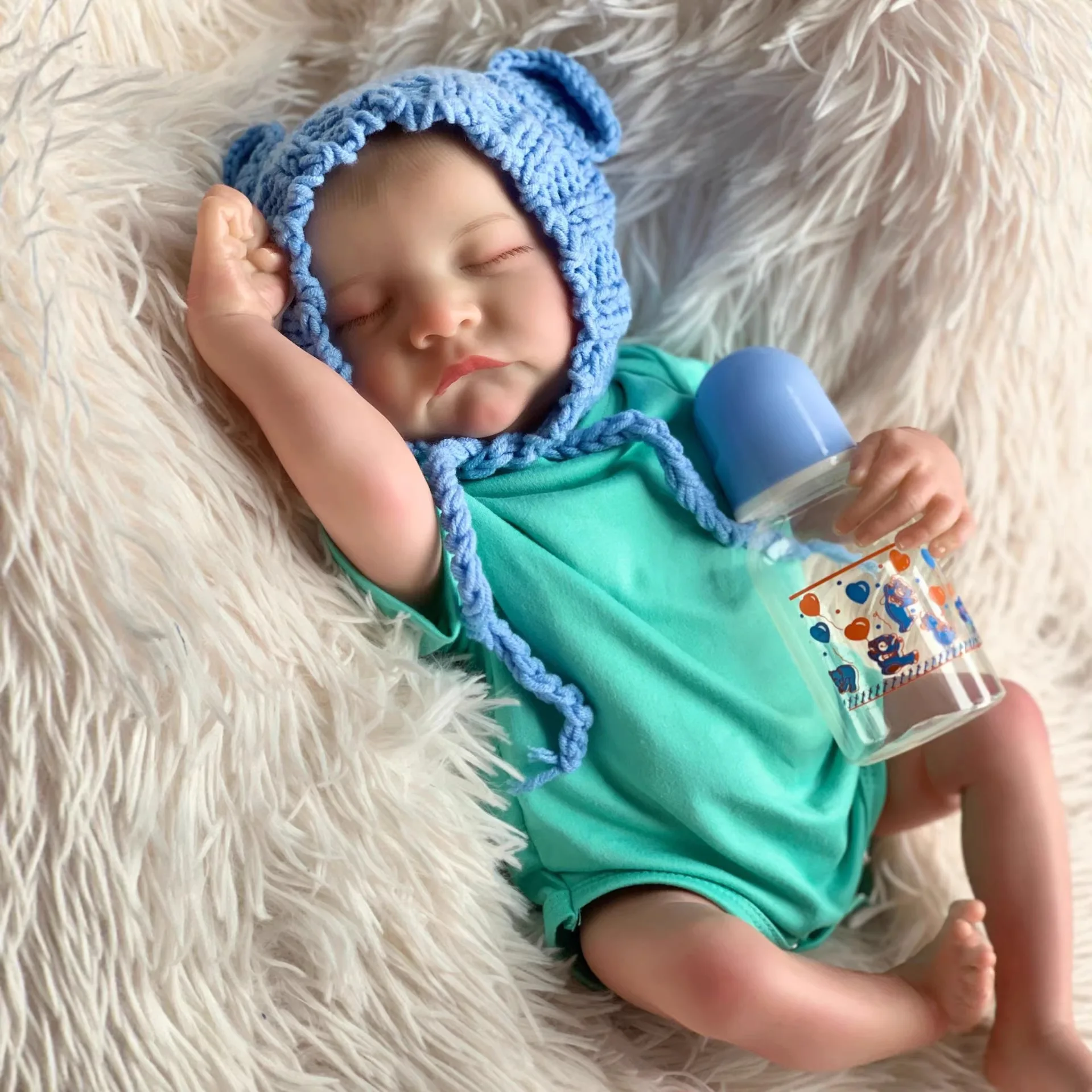 Poupée reborn de 46 cm (18 pouces) avec corps en caoutchouc, peau 3D réaliste, simulation haute fidélité des couleurs, veines et traces de sang visibles