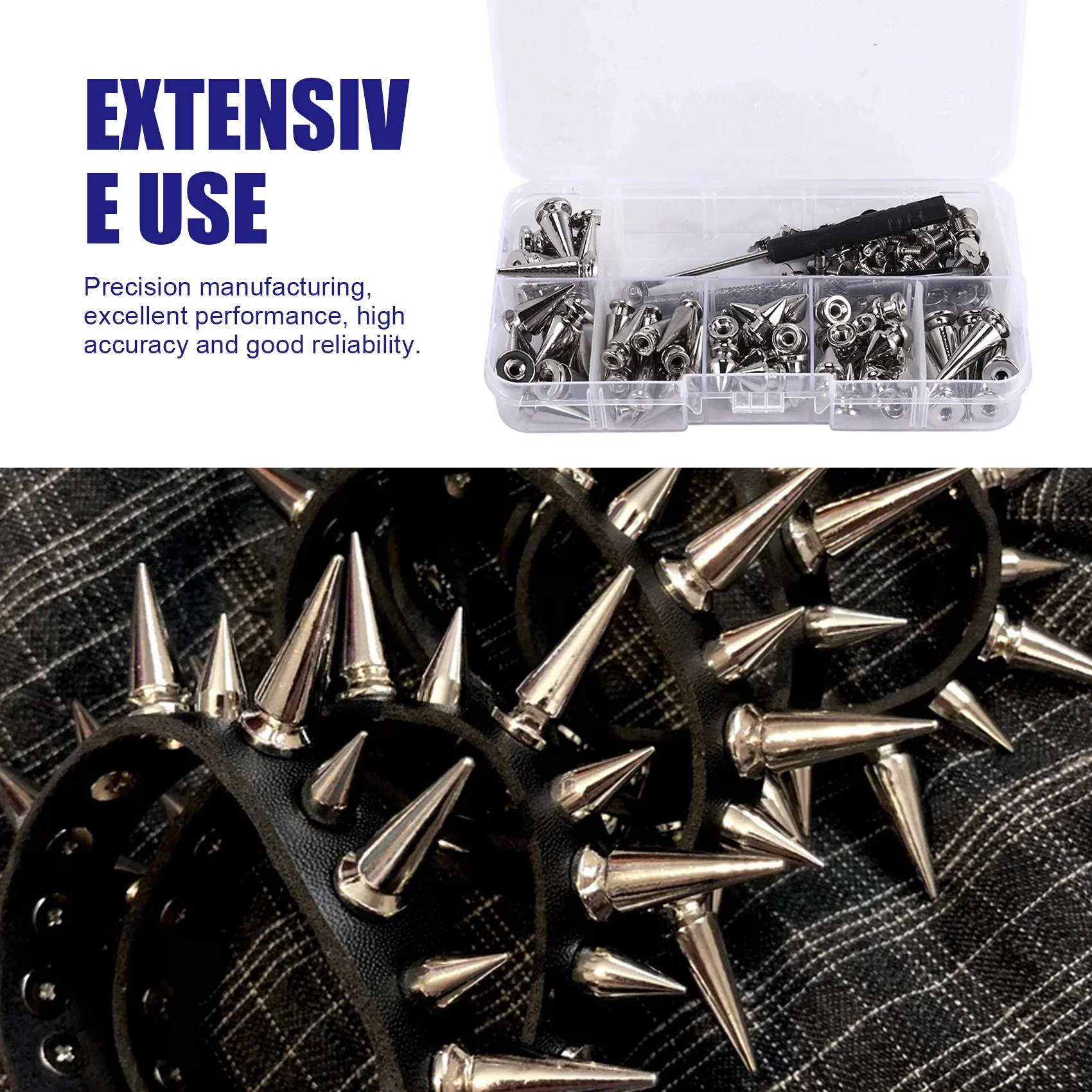 

A06K 70 комплектов серебряных шипов и шпилек смешанной формы, конусные шипы из крокодиловой кожи, комплект кожаных заклепок для одежды, обуви, ремней, сделай сам