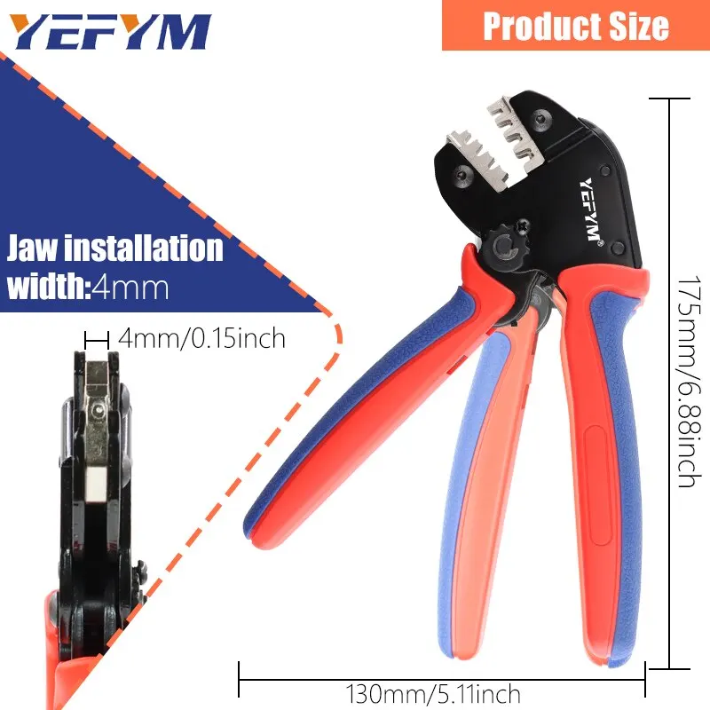 Crimping Mini Pliers YM for XH2.54/DuPont/2.8/4.8/6.3/Non-Insulated/Ferrule Tube Terminals Ratchet 175mm Crimper Tools YM-58BS