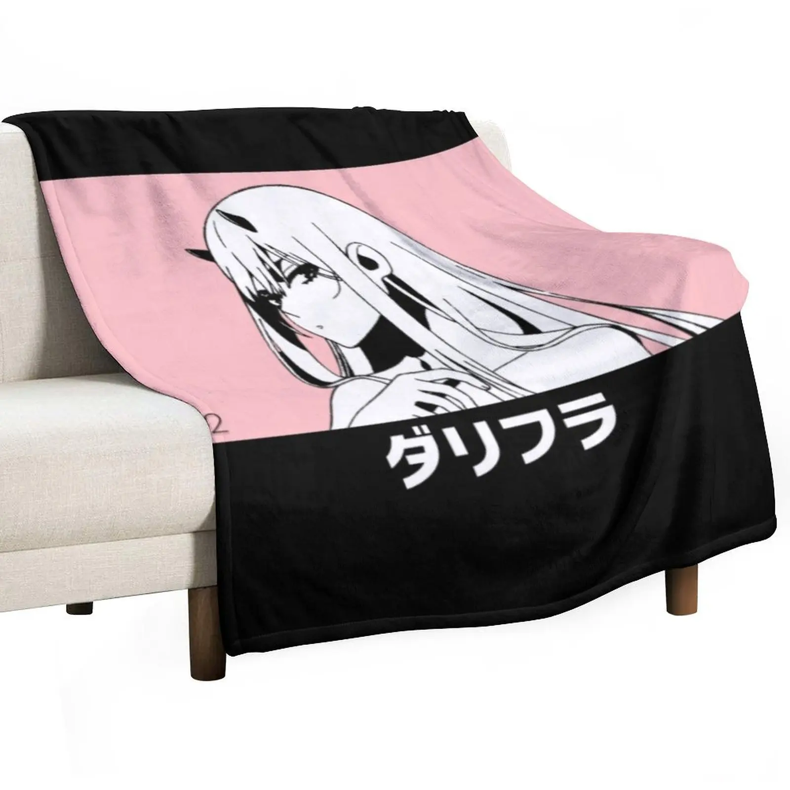 Zero Two 002 Throw Blanket For Sofa Thin Soft Plush Plaid Sofas Soft Personalized Gift Decoratives Blankets