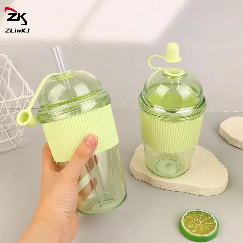 (ZYDD01) 1 قطعة 430/520/630 مللي كوب قهوة شفاف مع غطاء وقش لؤلؤة الحليب الشاي عصير كوب بلاستك للمنزل بار درينكوير
