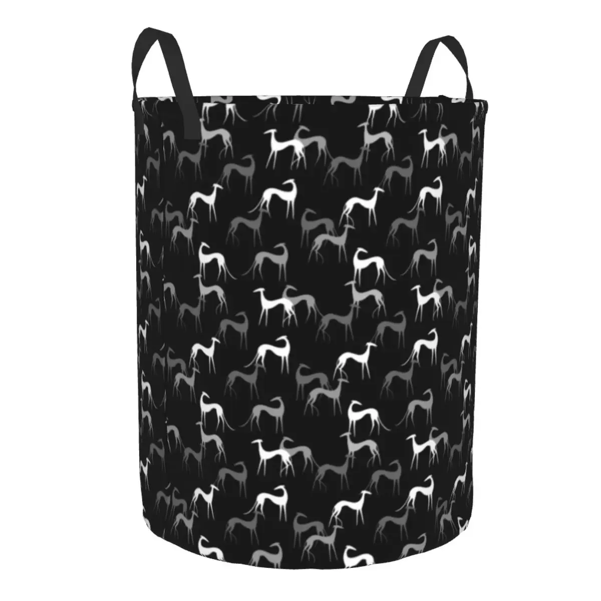 Customized Cute Sighthounds Laundry Basket Collapsible Greyhound Whippet Dog Clothing Hamper Toys Organizer Storage Bins