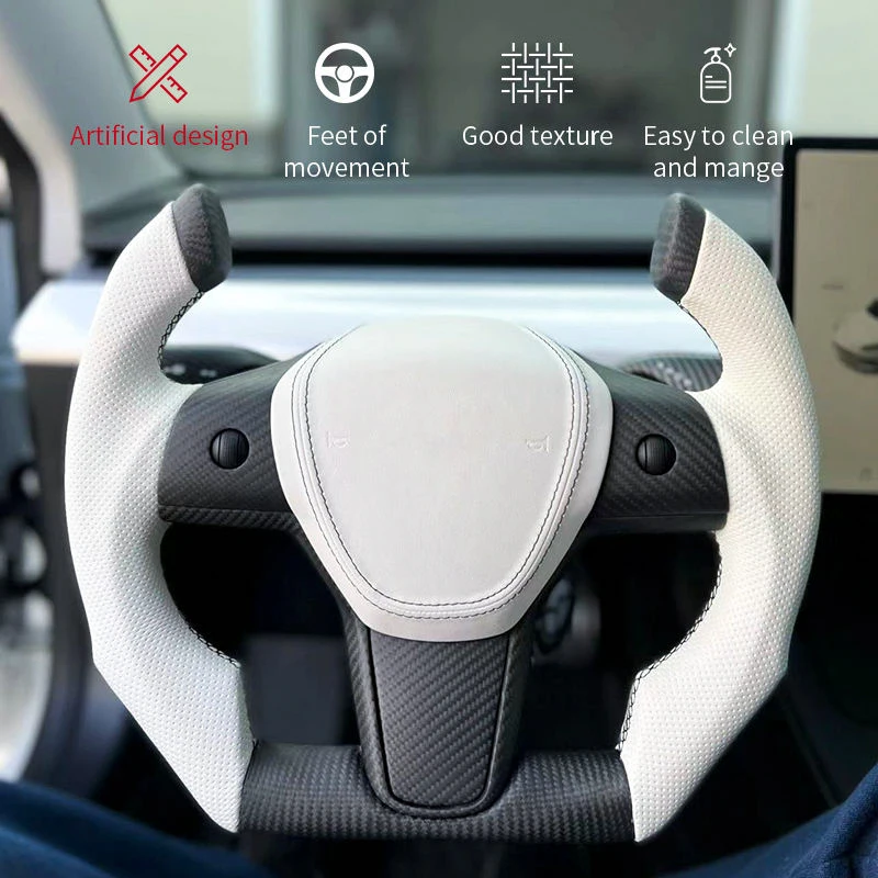 Modification Is Suitable for Tesla Model S X Y Model 3 Yoke Upgrade Carbon Fiber Custom Steering Wheel