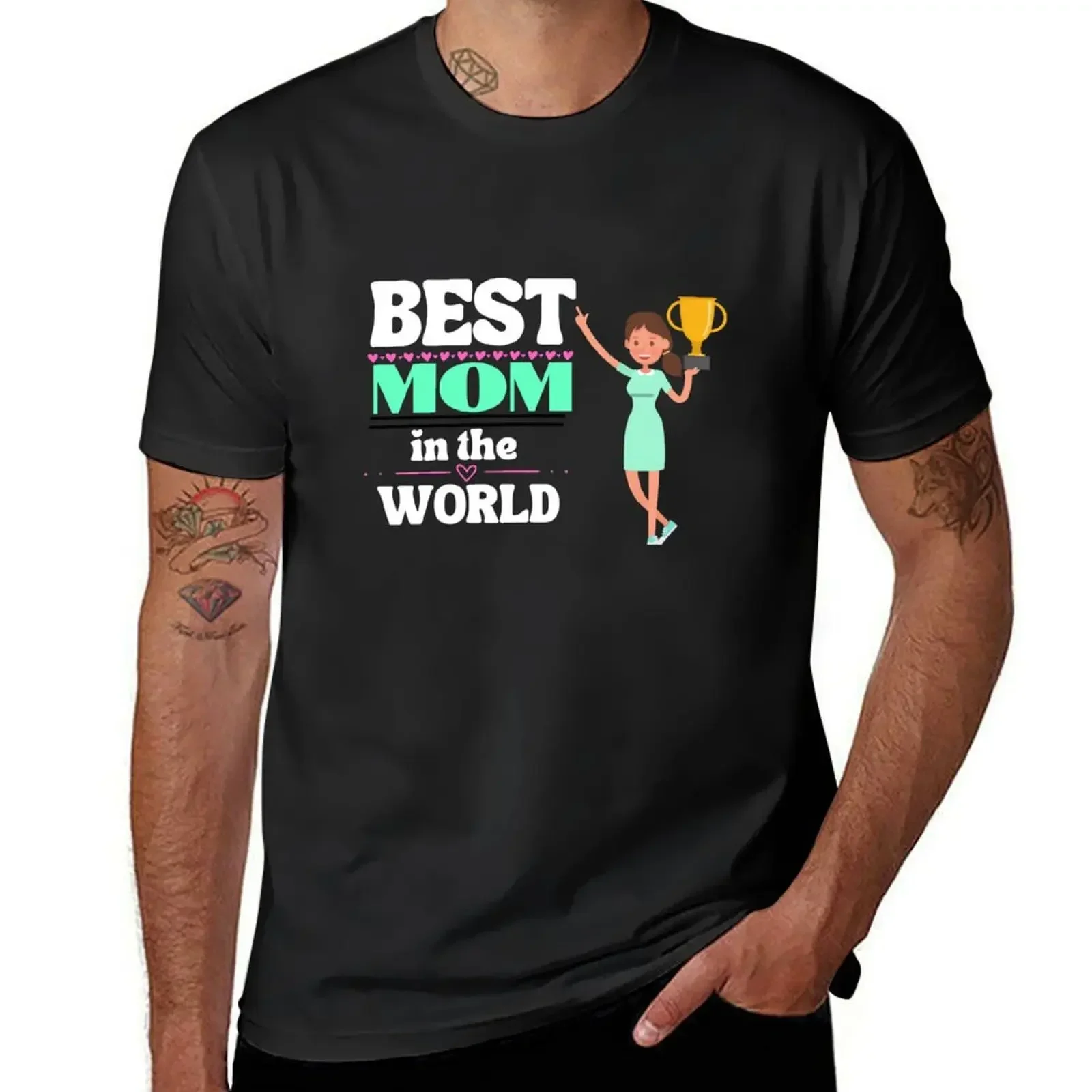 Best Mom in the World (white text) T-Shirt cute clothes sports fans designer shirts tees mens champion t shirts