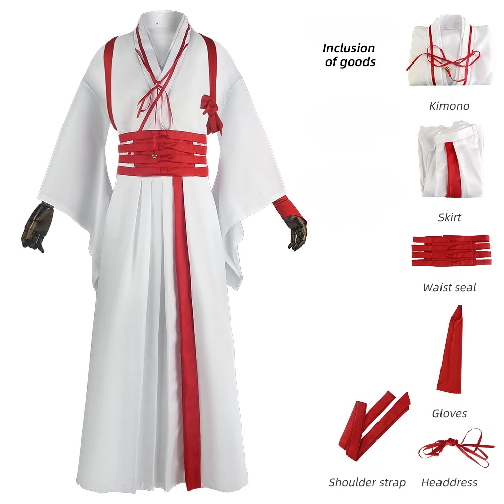 

Jigokuraku Hells Paradise Cosplay Costume Anime Yamada Asaemon Sagiri Cos Costume Headband Kimono White Robe Uniform Full Set