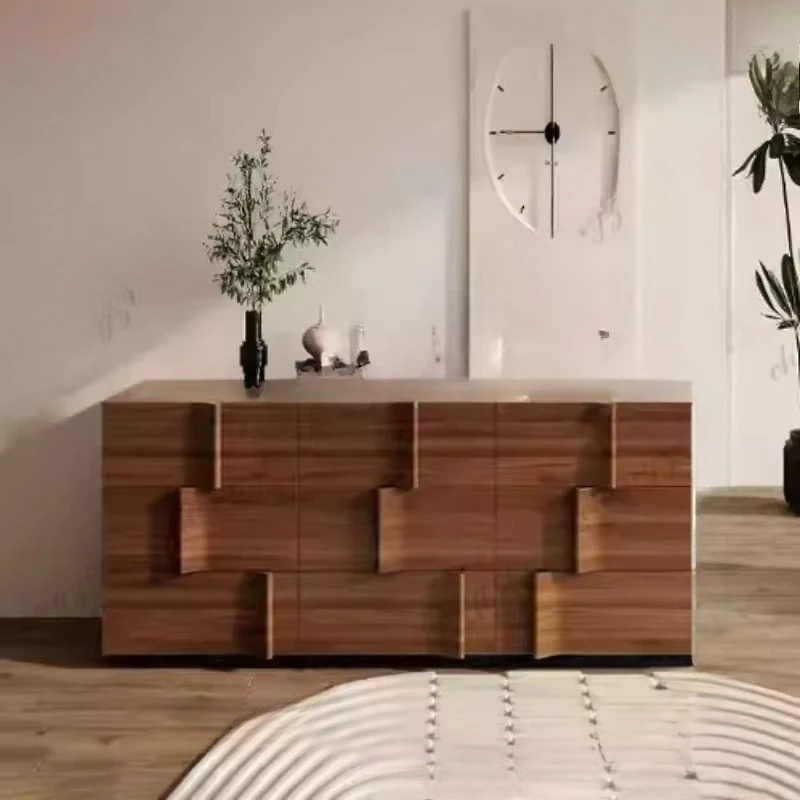 retro dining side cabinet light luxury high-end storage integrated locker