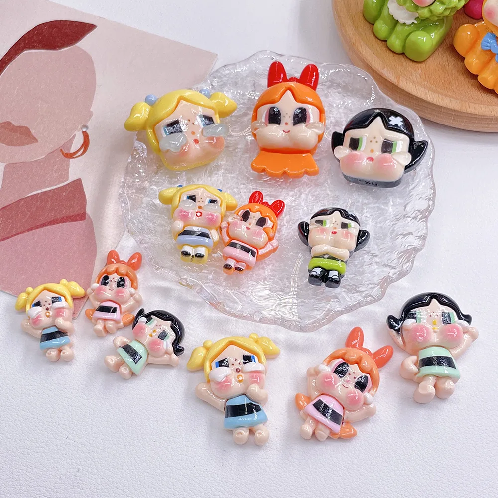 

5pcs Crying little cartoon resin jewelry small accessories DIY mobile phone case handmade children hairpin material wholesale