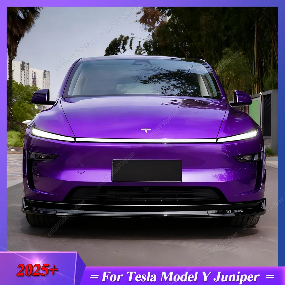 

For Tesla Model Y Juniper 2025+ Car Front Bumper Lip Spoiler Diffuser Splitter Bodykits Tuning Car Exterior Upgrade Accessory