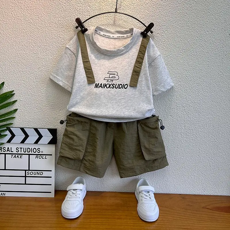 Neue ärmellose Weste für Jungen, Jeansshorts, 2-teiliges Set, Outdoor-Festival-Kleidung, Vintage-Print, Kids Miracle Design, 2–10 Jahre, weiße Oberteile – Detail 7