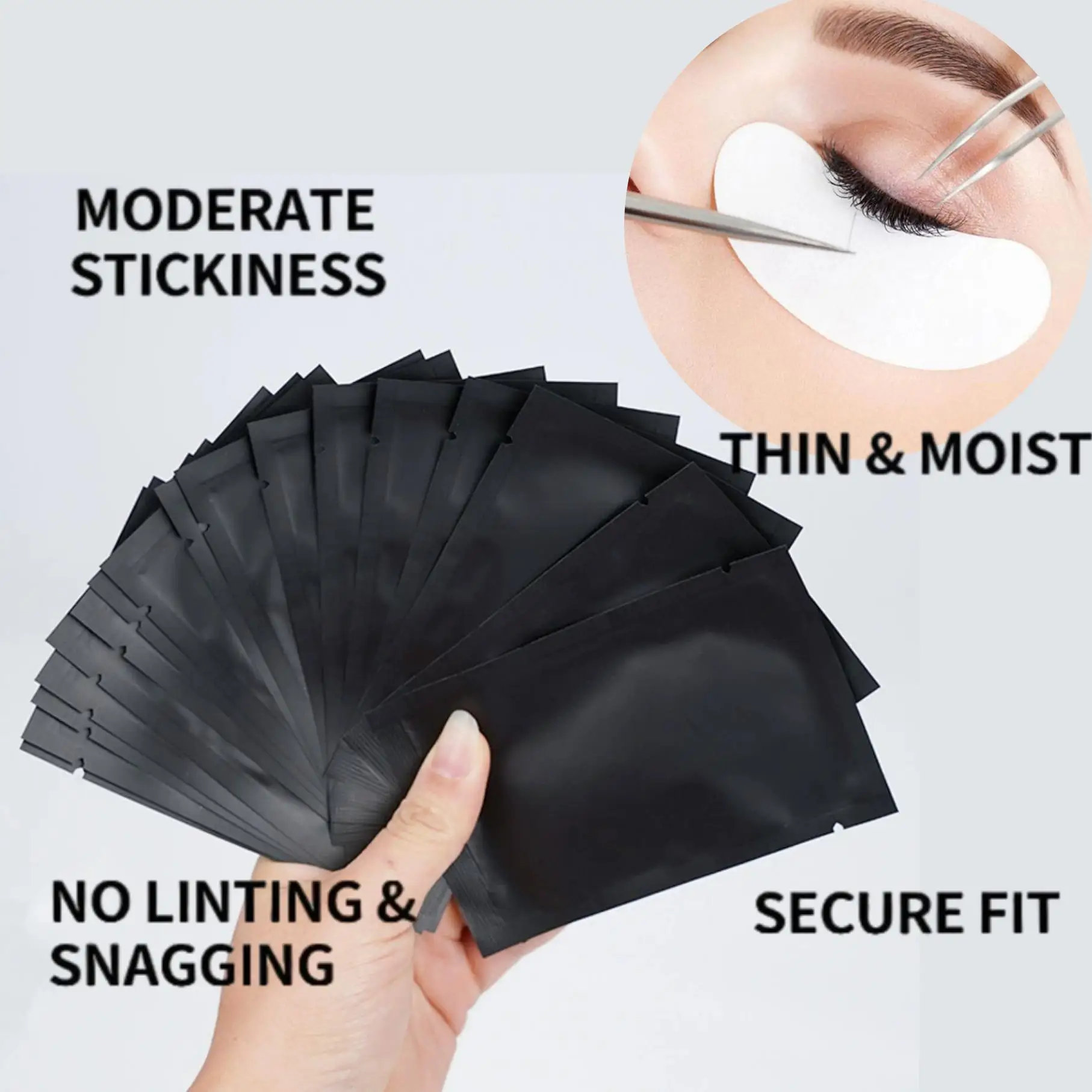 25/50Pairs Padding UV Black Patches for Eyelash Extension Eye Gel Pads Hydrogel Isolate UV Rays Paper Stickers Wraps Makeup New