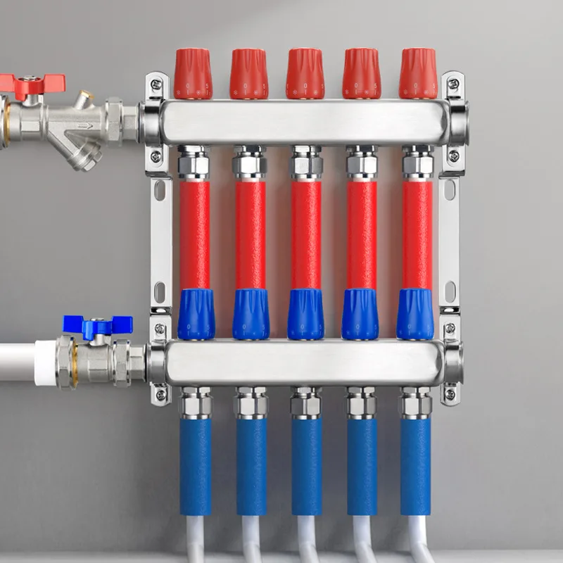 Home improvement floor heating stainless steel water separator, full set of HVAC geothermal large flow manual water separator