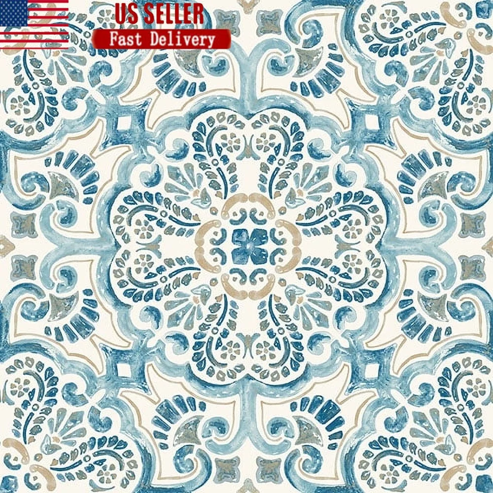 Vinyl-Bodenfliesen zum Abziehen und Aufkleben, marokkanisches Design, 30,5 x 30,5 cm, 10er-Pack, wasserbeständig, einfache Installation, langlebig, für den Innenbereich