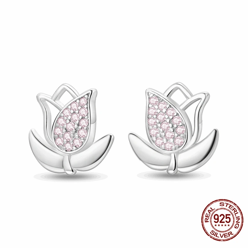 

High-quality S925 sterling silver earrings, women's flower earrings, anniversary and wedding jewelry gifts.