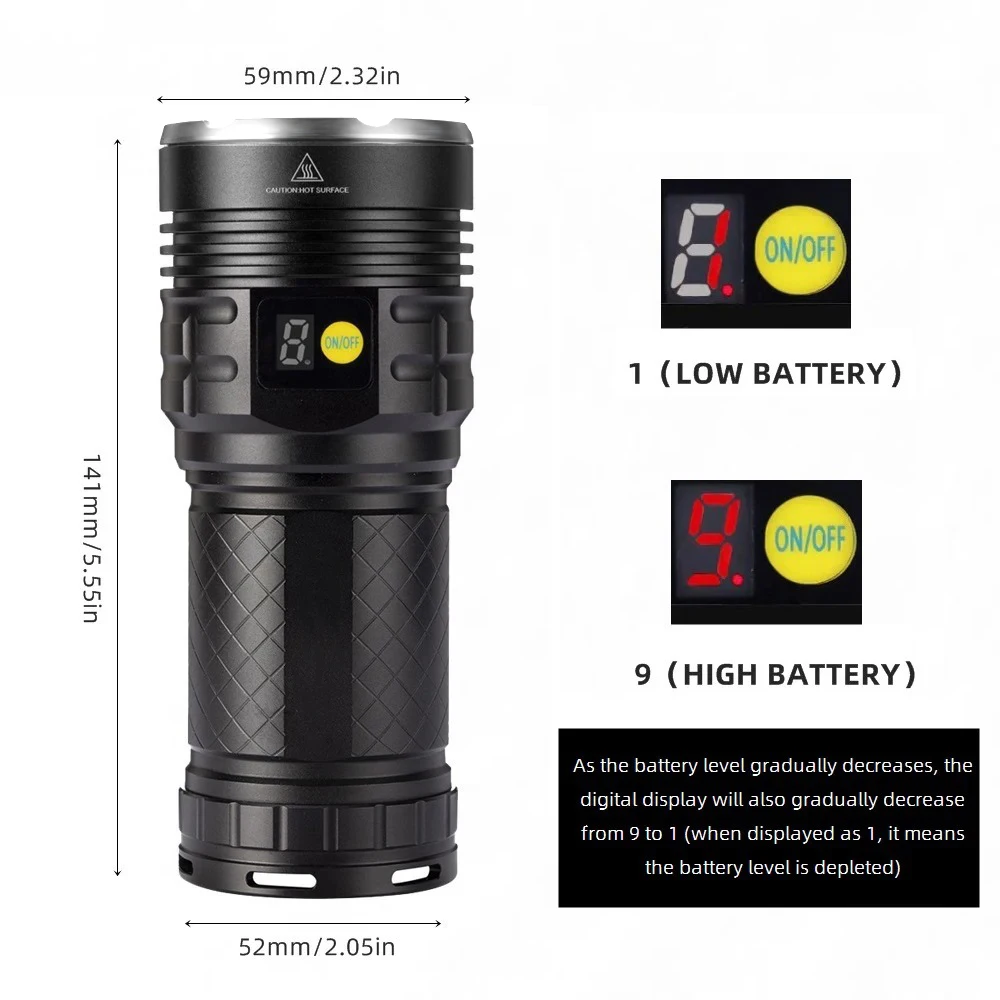 160W High Power UV Flashlight 365nm Powerful Ultraviolet Detection Light Lantern Blacklight LED Torch USB Rechargeable Outdoor