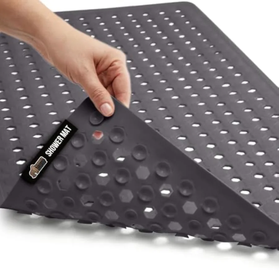 

GORILLA GRIP Запатентованный коврик для ванны и душа, можно стирать в машине, коврики для пола для ванны, присоски и сливные отверстия для хранения ванн C