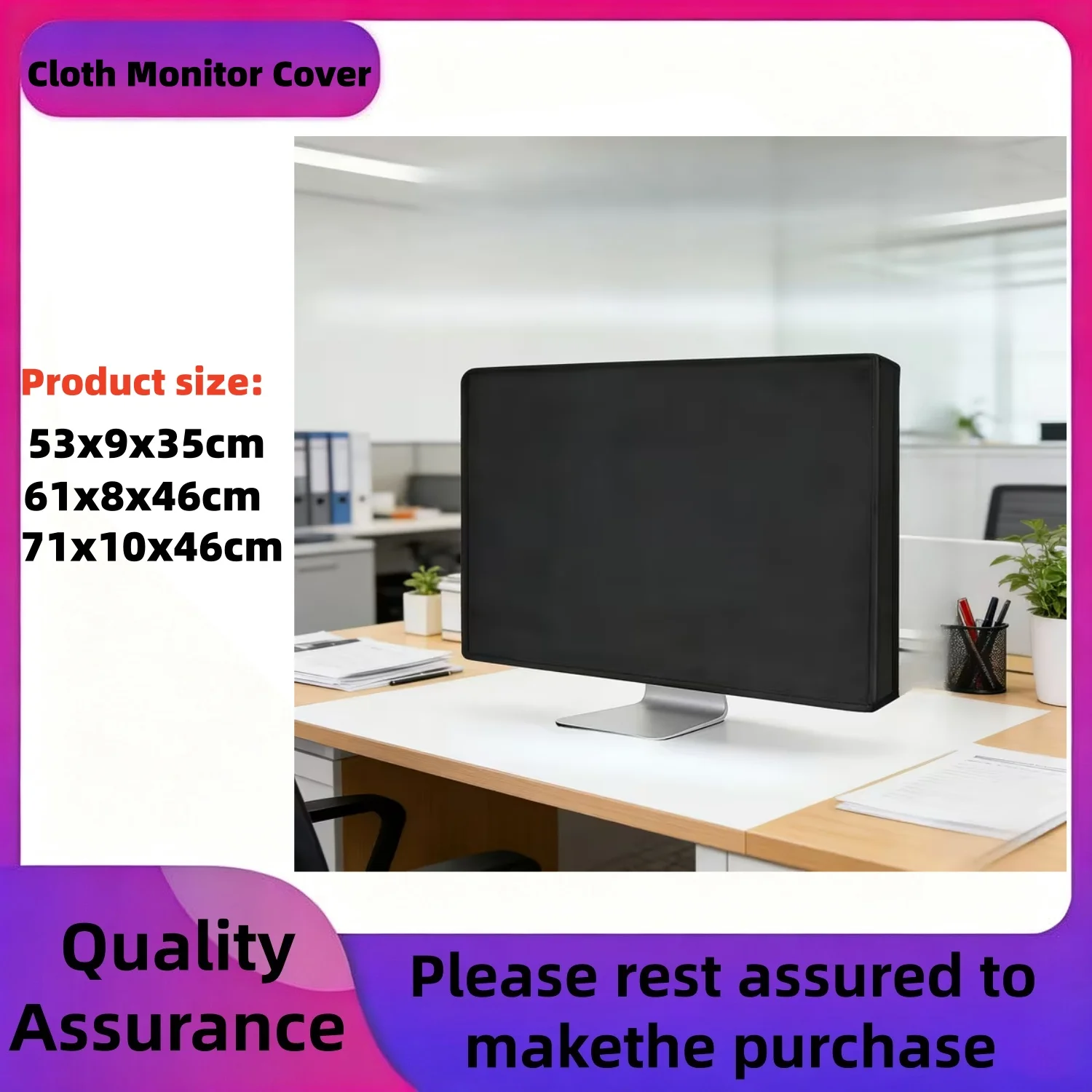 Universal 24/27/32 Inch Monitor Cover, Desktop Computer Screen Protector, All-in-One PC Protector, Office Desk Protector