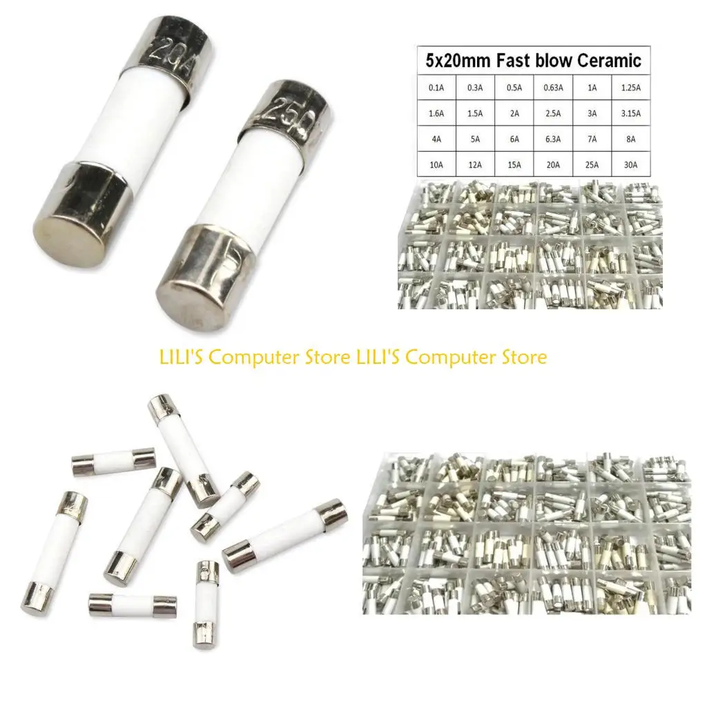 

A52B 250 В 360 шт. мини-керамический предохранитель 24 Valus 5x20 мм с функцией быстрого срабатывания 0,1 А 0,3 А 0,5 А 1 А 1,5