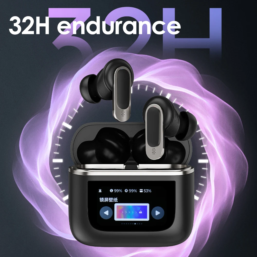 Noise Reduction V8 Wireless Bluetooth Earphones Intelligent Color Touchscreen Headphones Premium Sports Music Headset