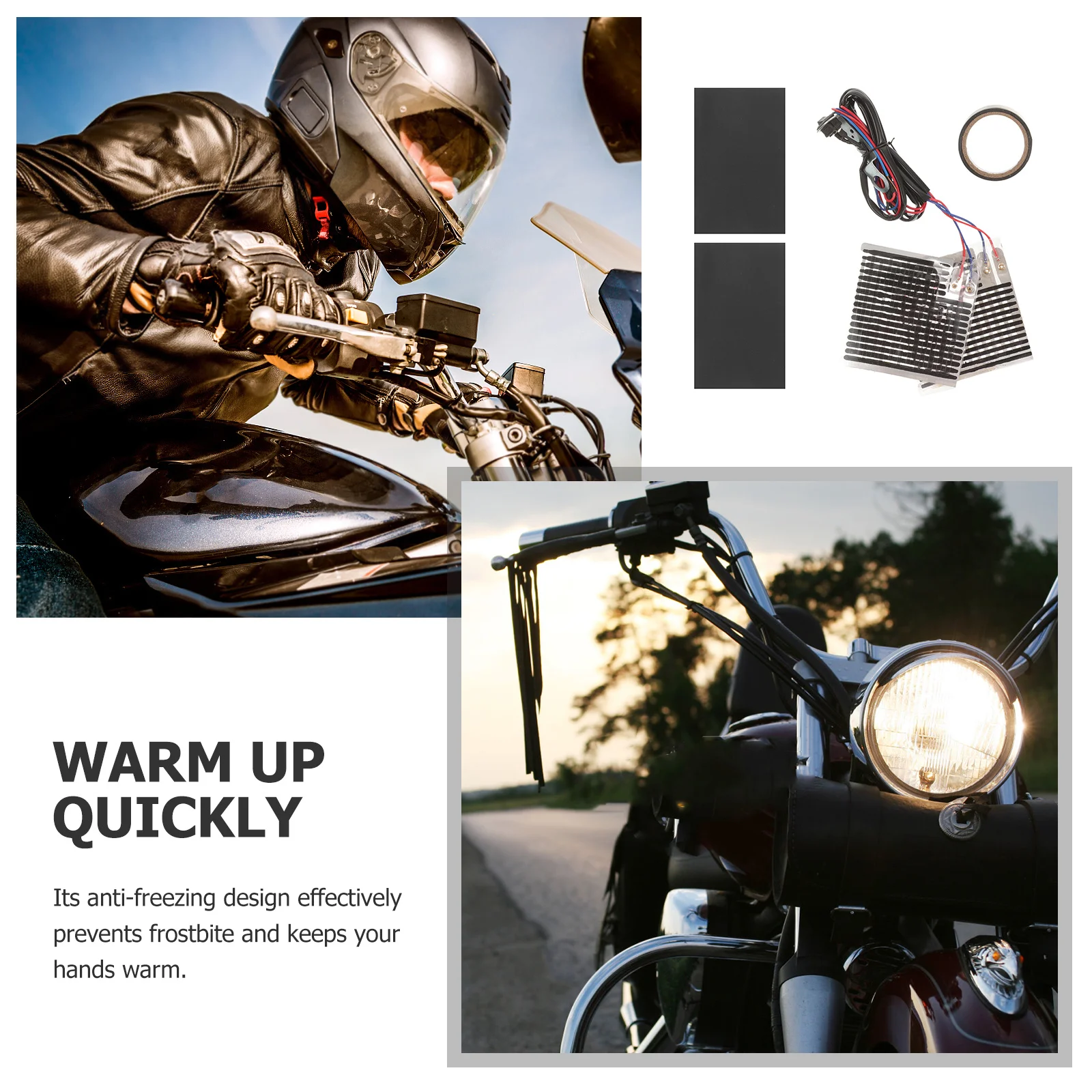 

1 set 1 Set 12V Heated Motorcycle Handlebar Grips For Atv Scooter Universal Grip Pads Handlebar Hand Warmer Accessories