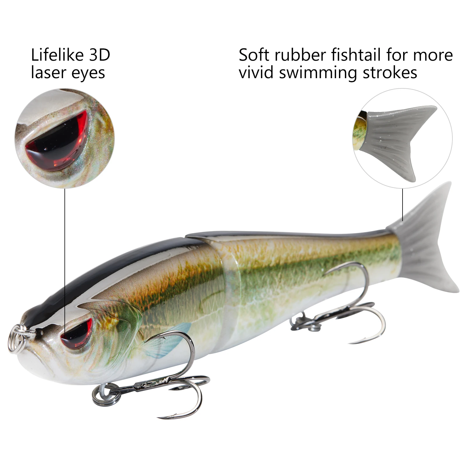 Bassdash Swimbaits Glide – Señuelo duro para lucio y lubina - imagen 3