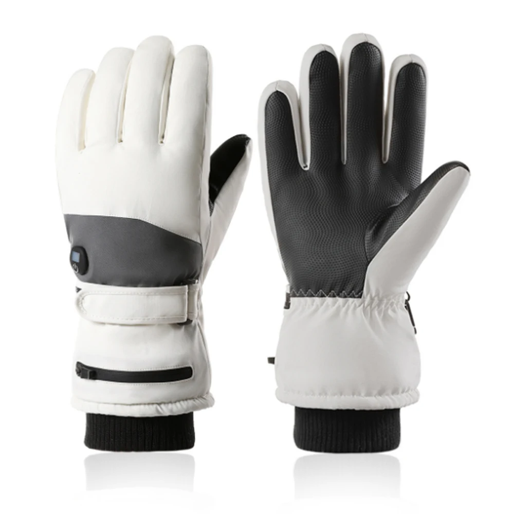 Electric Heated Gloves for Men Women, USB Rechargeable Waterproof Winter Skiing Snowboarding Gloves, 3-Level Thermal Warming