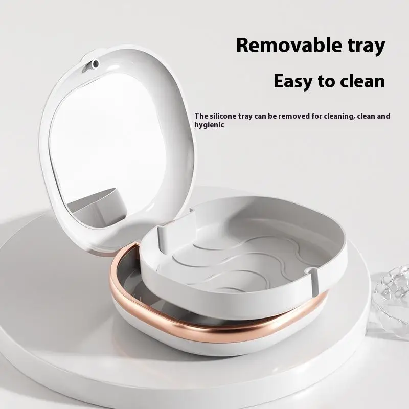 1 Pcs Braces Case With Mirror Dental Retainer Box Case Magnetic Aligner Mouth Guard Container For Teeth Travel False Denture Box