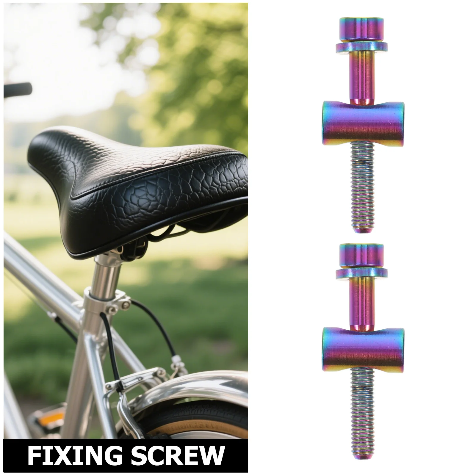 2pcs Bicycle Seatpost Screw M5X35 Titanium Alloy Seat Post Bolt For Mountain Bike Cycling Antivibration Fixed Nut Clamp Bikes
