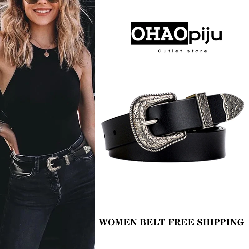 

OHAOPIJU High Quality Luxury Design Belt For Women Classic Retro Belt Real Female Jeans Windbreaker Fashion Casual Waistband