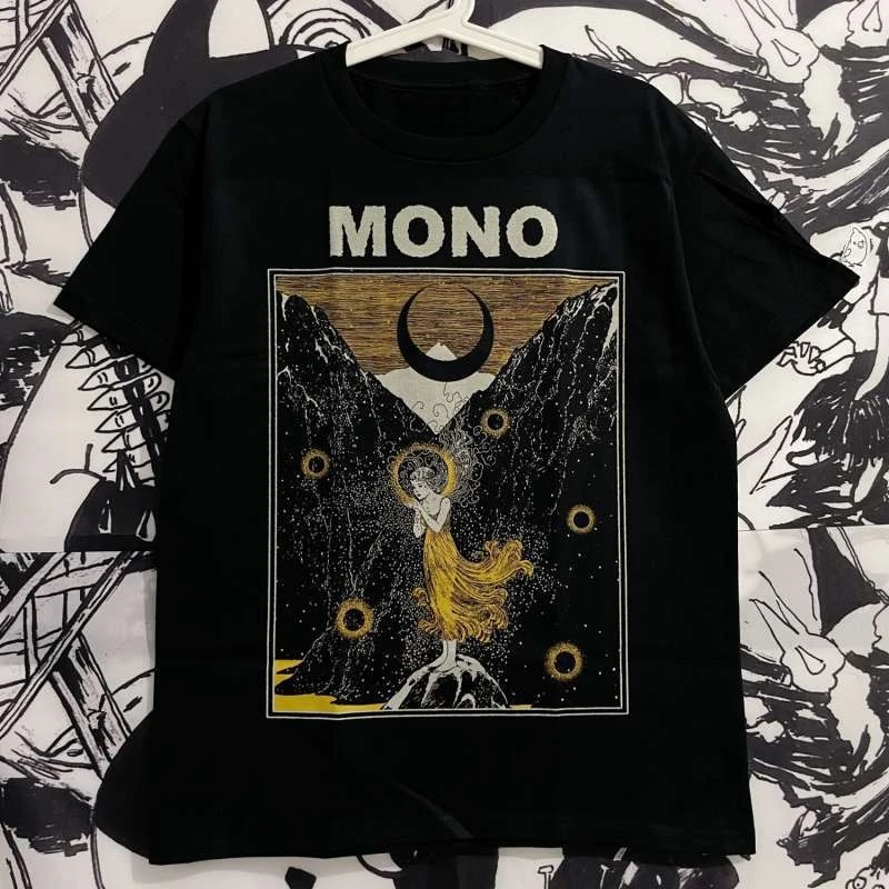 Vintage Japanese Post-Rock MONO Band Tee, Pure Cotton Unisex Short Sleeve, Music Culture Streetwear for Couples