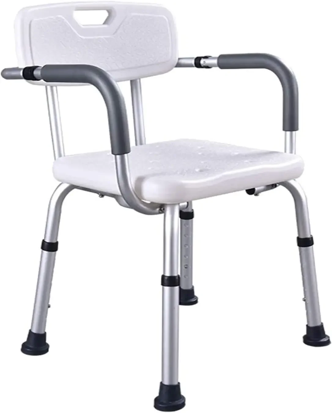 Shower Chair Heavy Duty Height Adjustable Shower Assist Handicap Shower Seats Non-Slip Safety with Arms and Back, for Elderly Se