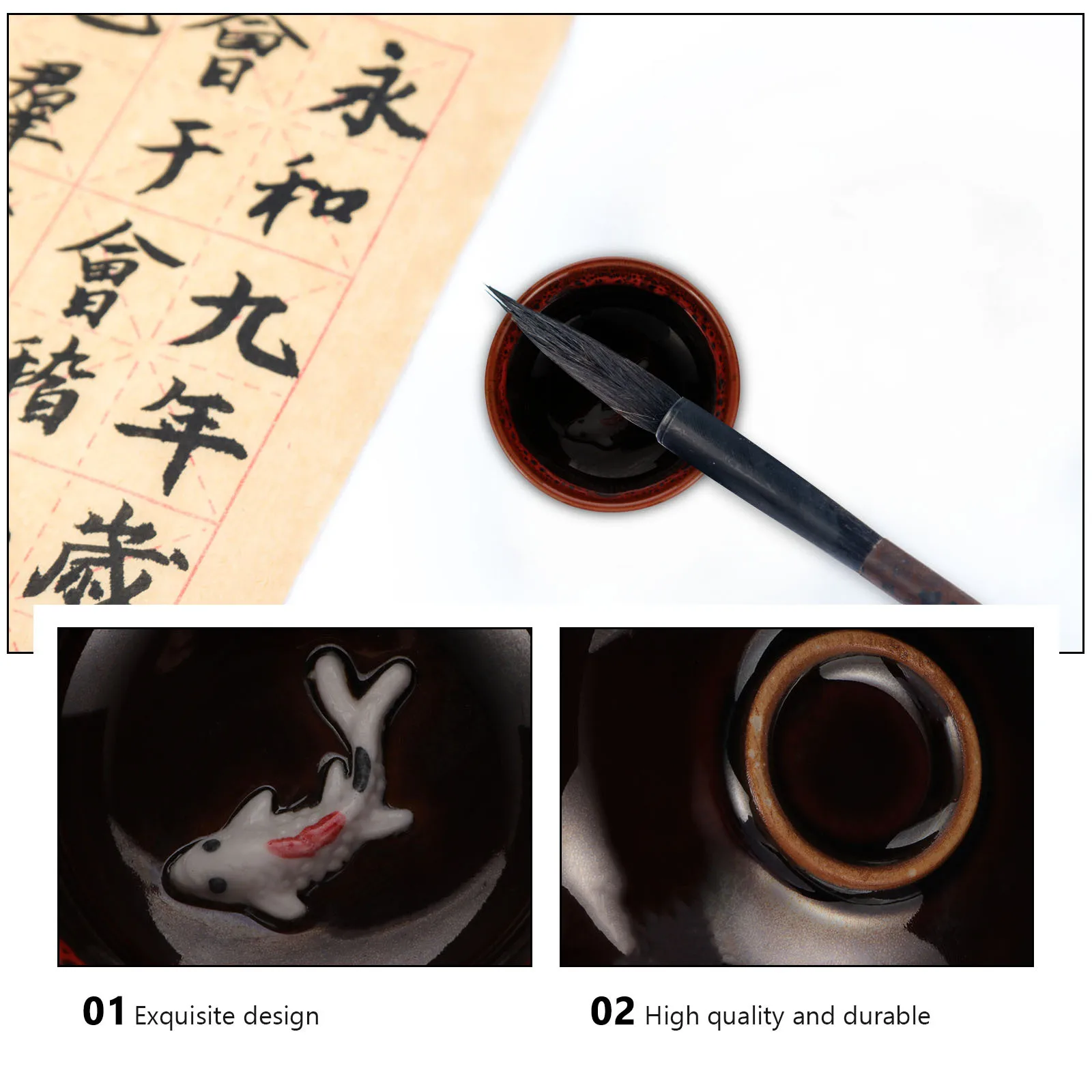 

Creative Ceramic Ink Dish Elegant Shape Practical for Calligraphy Practice Durable Lightweight Perfect for Gifting