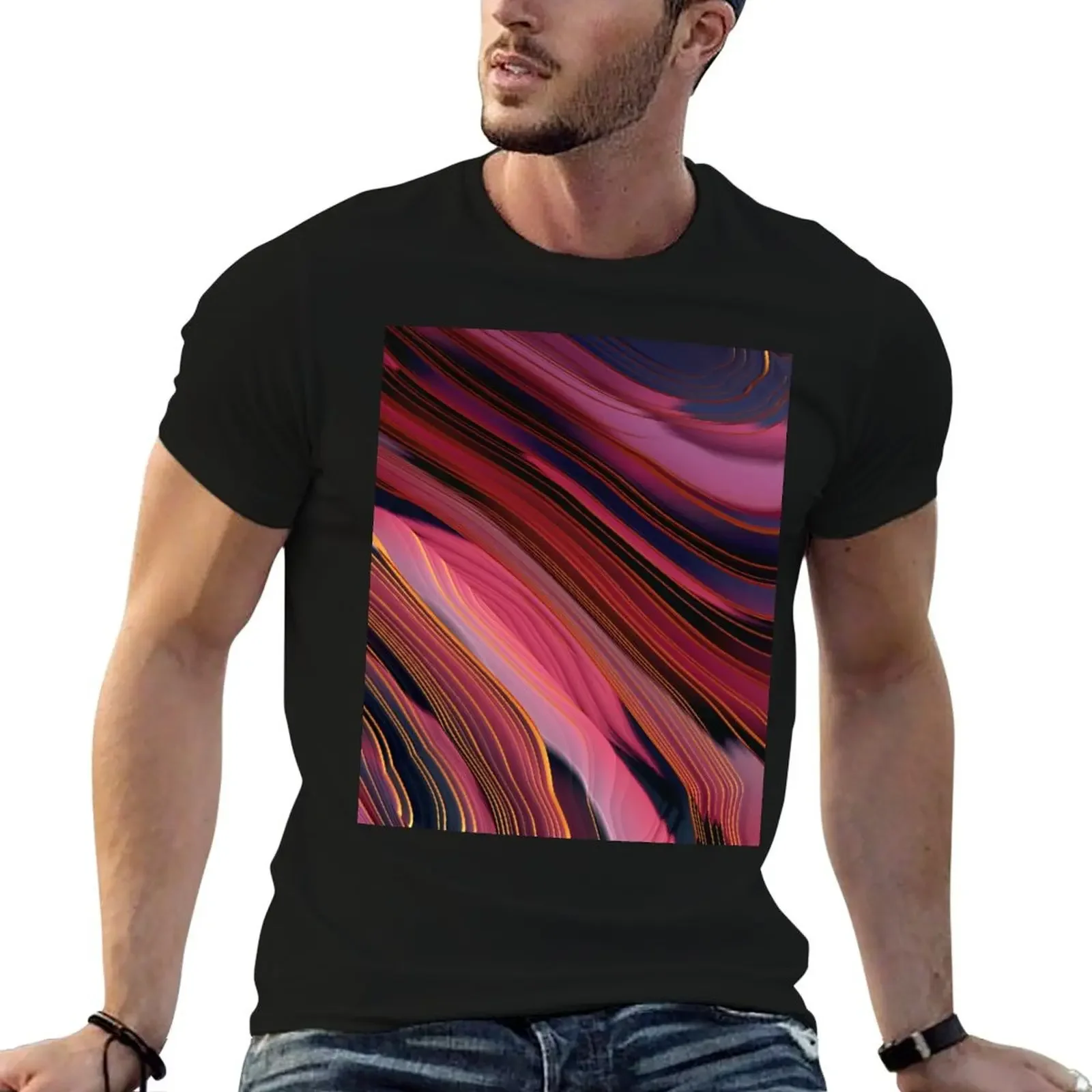 Plum Abstract - Rectangle T-Shirt quick-drying cotton graphic tees graphic t shirts fruit of the loom mens t shirts