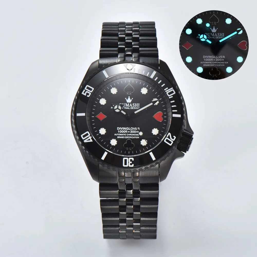 Orologio da uomo 007 da 40,5 mm con cassa in cristallo di zaffiro Orologio subacqueo skx con movimento automatico giapponese autentico NH35/NH36 personalizza il logo