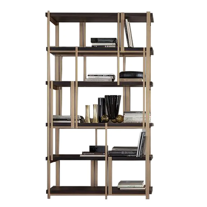 

Легкая роскошная металлическая книжная полка, простая многоярусная офисная витрина от пола до потолка.