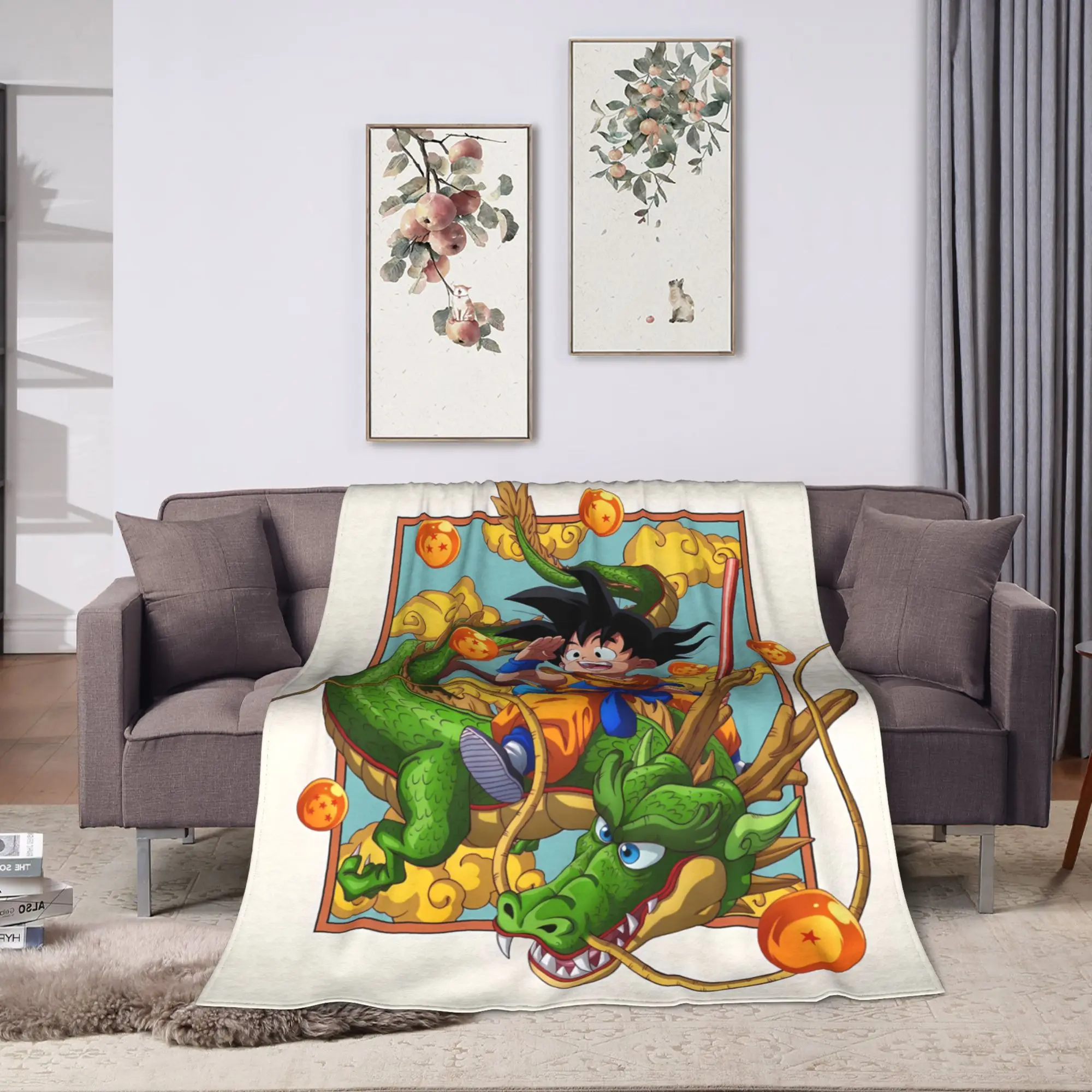 Z-Fighters Group D-Dragon B-Ball Blanket  Super Warm Plush Throw Blanket For Girls Boys Living Room Flannel Bedspread Bed Cover