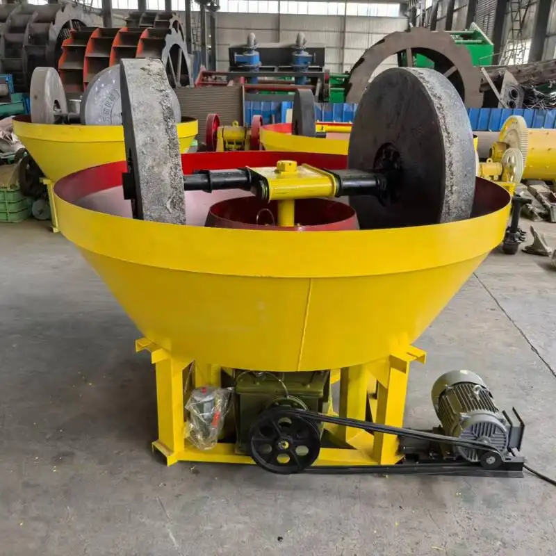 

1-тонная колесная мельница для руды, энергосберегающая измельчительная машина, оборудование для добычи аллювиального золота, стабильная работа