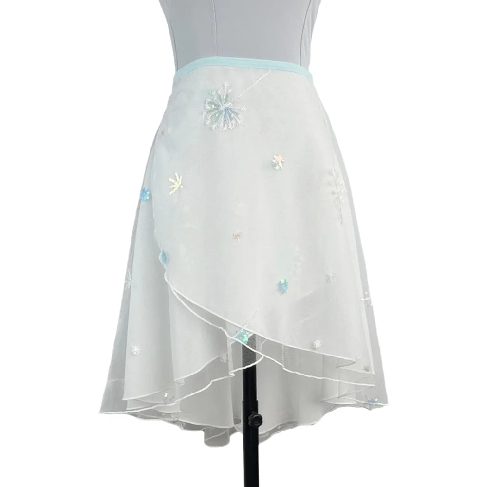 Dames balletrok dubbellaags paardenbloem geborduurd kant dansrok volwassen jumpsuit meisje oefenen ballet minirok