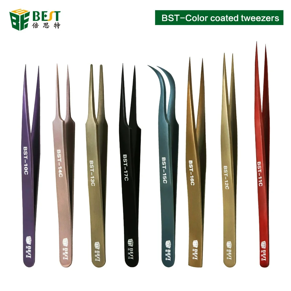 

Professional Stainless Steel Tweezers Precision Anti-static Maintenance Repairing Tools for Phone Eyelash Extension Pinzas