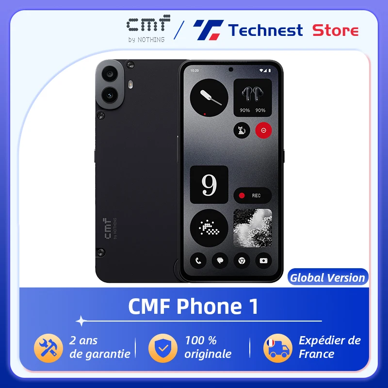 CMF Phone 1 cran AMOLED 6,67 pouces 120 Hz Mediatek Dimensity 7300 Appareil photo principal 50 Mpx Batterie 5000 mAh Charge 33 W