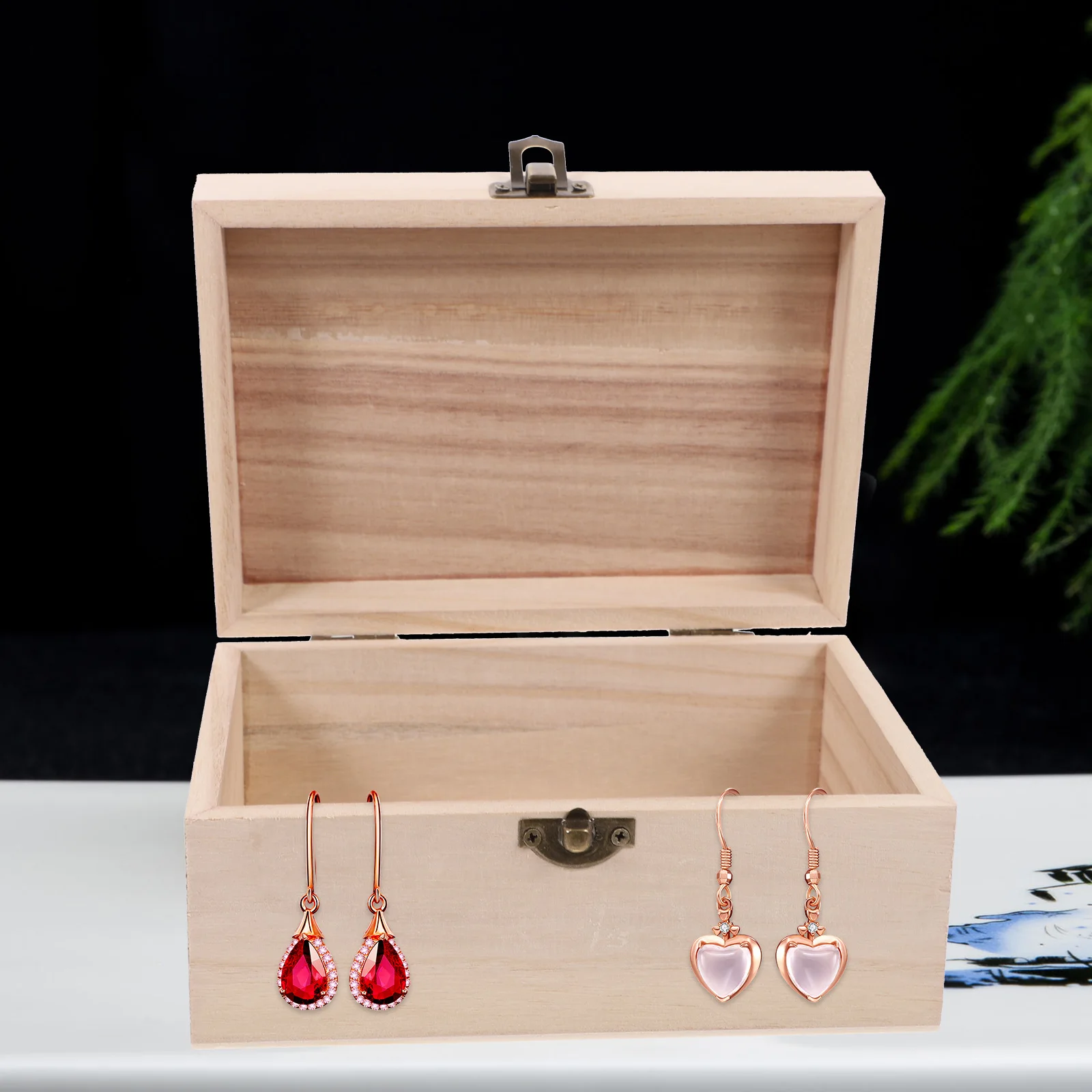 

1 Set/ Unfinished Wooden Case Creative Multi-function Box DIY Graffiti Supplies Case for Home Shop Adults Kids