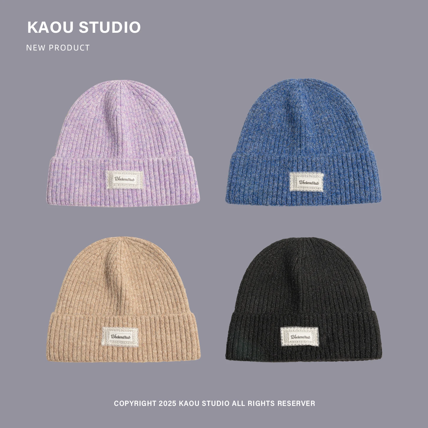 

Autumn and Winter Pullover Hat for Women Outdoor Sports Warm Knitted Hat Fashion Ear Protection Windproof Wool Hat