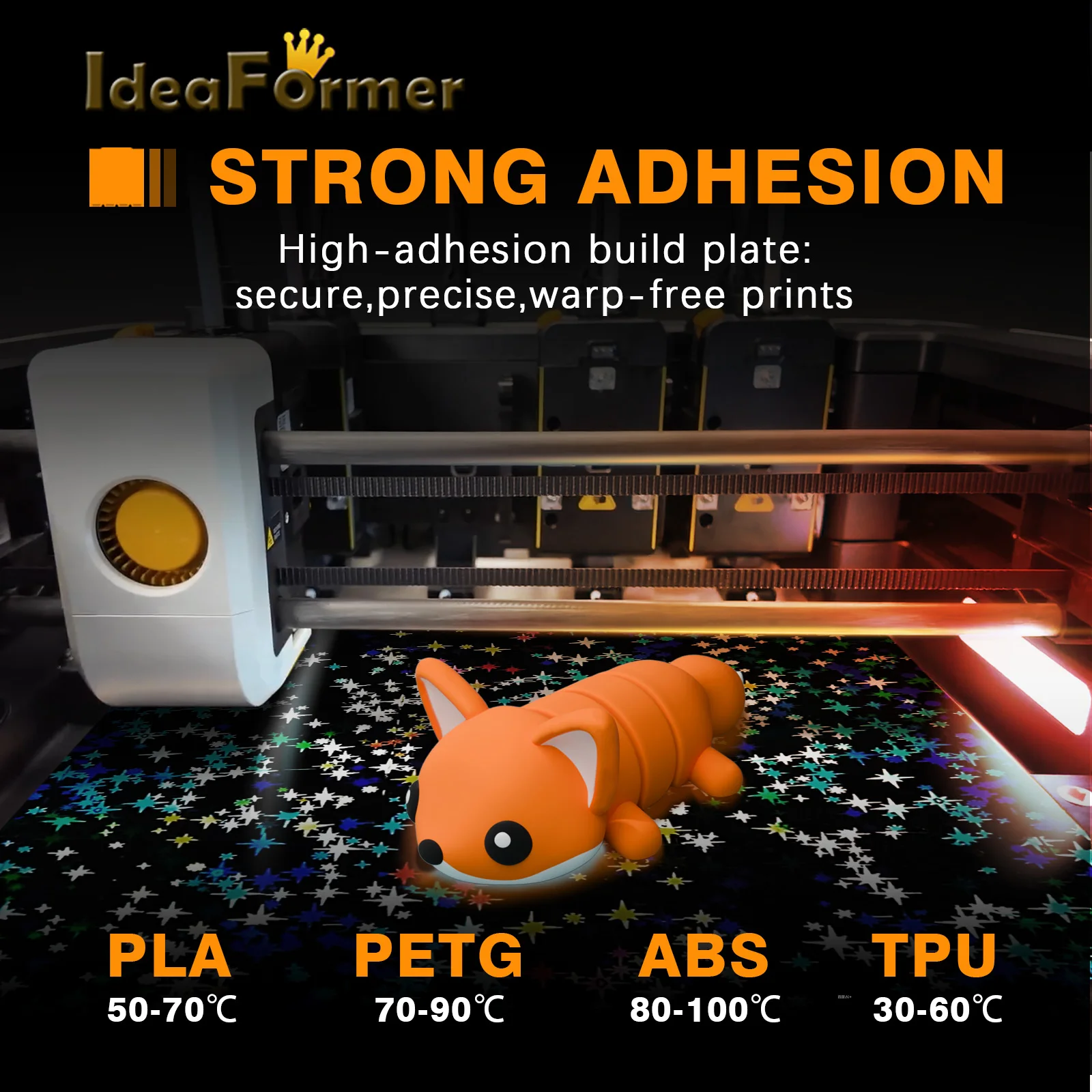 

276x293mm Bed Plate 3D Printer Part For Snapmaker U1 PEF Film Steel Plate Material Build Plate Double-sided Printing